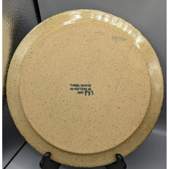 Vtg Three Rivers Pottery Christmas Snowman Plate Dish Amy Coshocton Hand… - Picture 4 of 7